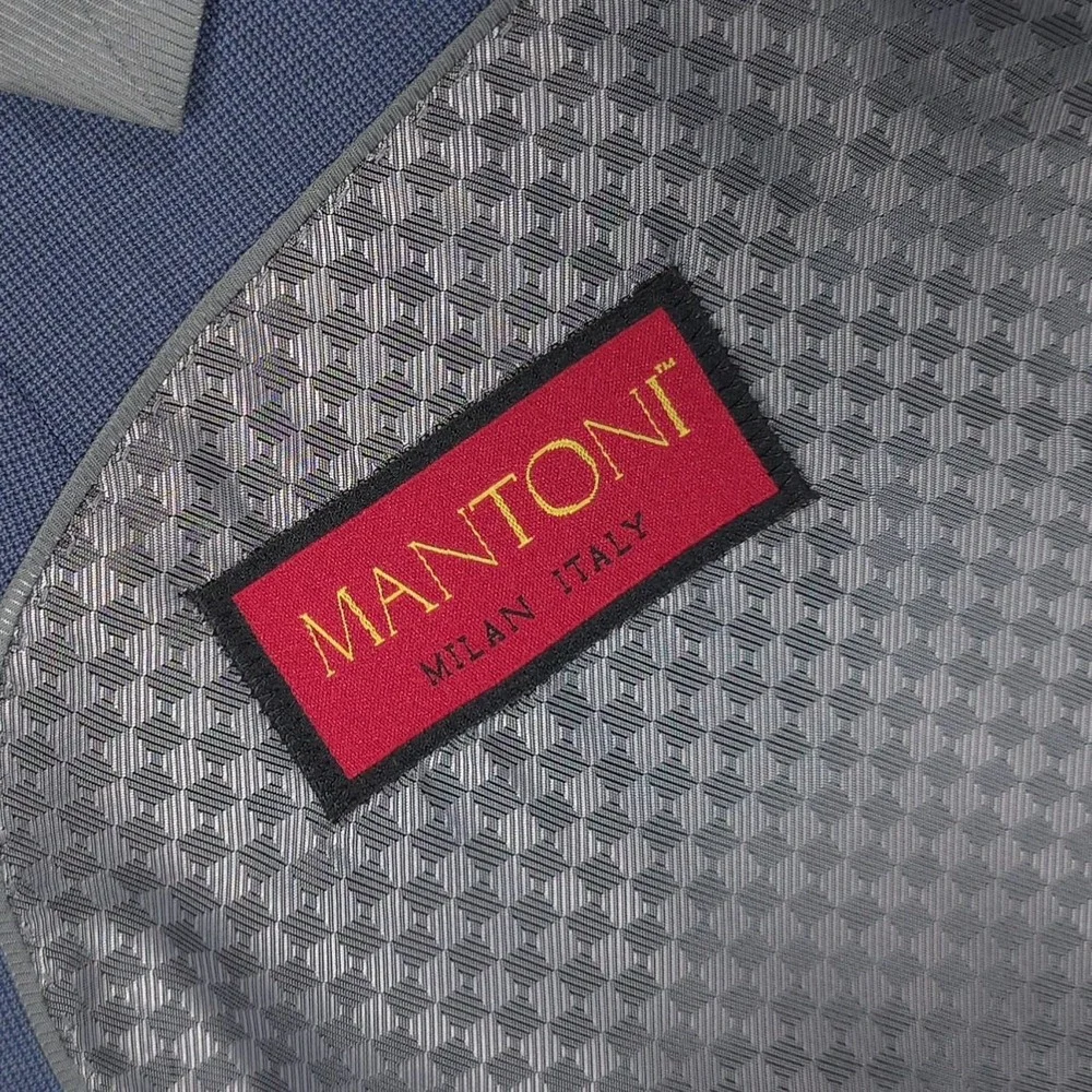 MANTONI Milan Italy Mens Suit Blazer Pants 46L Super 140S 100% Virgin Wool 38x30